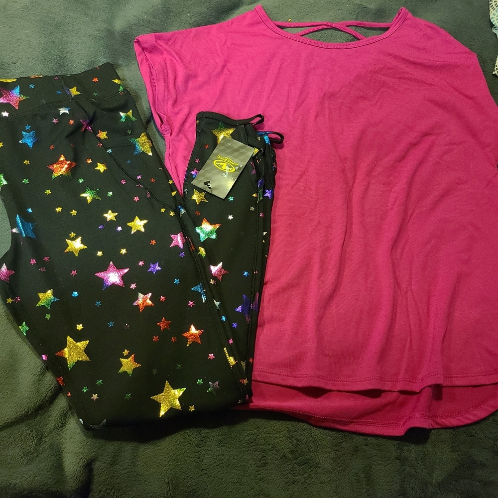 2 Brand new sets of girls size 14 top and leggings